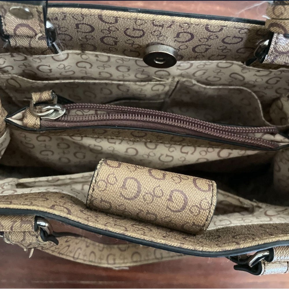 Brown Print Guess Purse - image 4